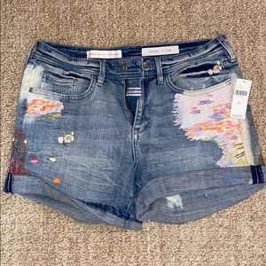 Anthropologie cuffed denim jean shorts